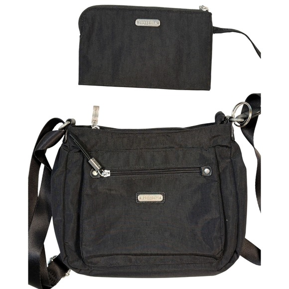 Baggallini Handbags - Baggallini Everywhere Crossbody Bag Black Nylon Travel Purse with Wristlet